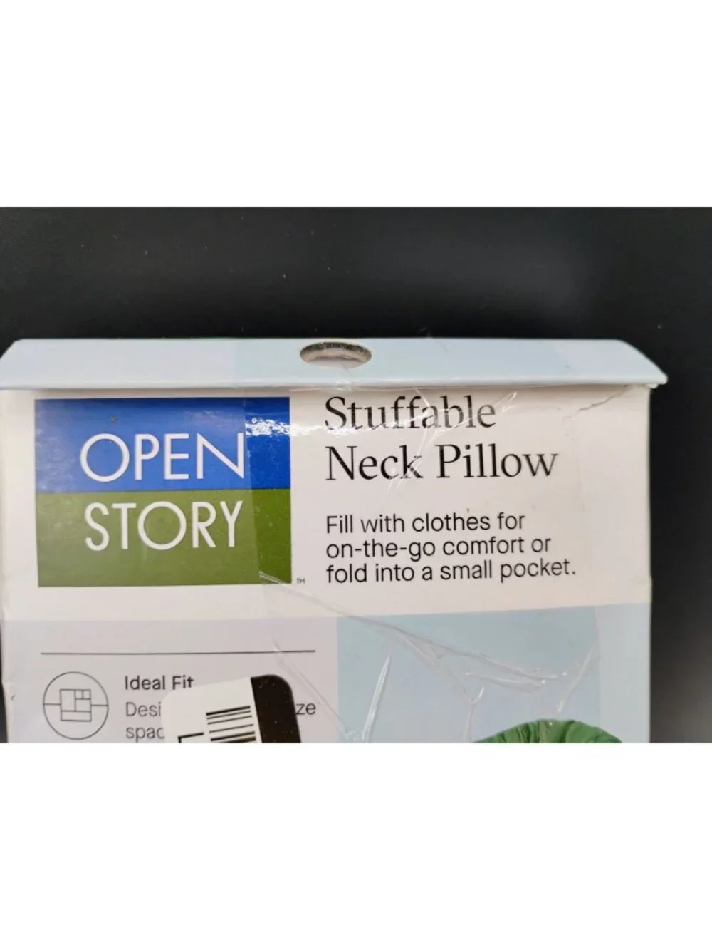 Open Story Stuffable Neck Pillow Travel Essential Green